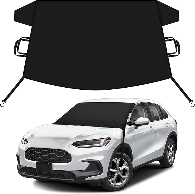 EcoNour Car Snow Cover Compatible for Honda HR-V | Windshield Cover for Ice and Snow with S-Hook Straps | Heavy-Duty 600D Oxford Winter Car Cover, Waterproof & Anti-Slip
