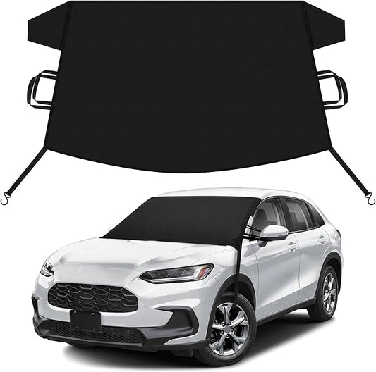 EcoNour Car Snow Cover Compatible for Honda HR-V | Windshield Cover for Ice and Snow with S-Hook Straps | Heavy-Duty 600D Oxford Winter Car Cover, Waterproof & Anti-Slip