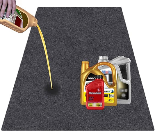 JOMMIE CHEN 36X60 Iches Garage Mats for Floor Absorb Liquids Oil Drip Pan for Under Car Waterproof Rubber Backing Layer Oil Spill Mat Protects Floor from Spills Drips Splashes Stain(36x60 in)