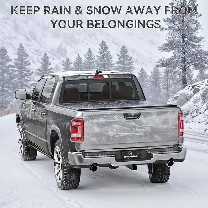 AUTOSAVER88 FRP Hard Tri-fold Truck Bed Tonneau Cover Fits for Ford F-150 F150 2015-2025 5.5ft Bed (Excl. Raptor Series)