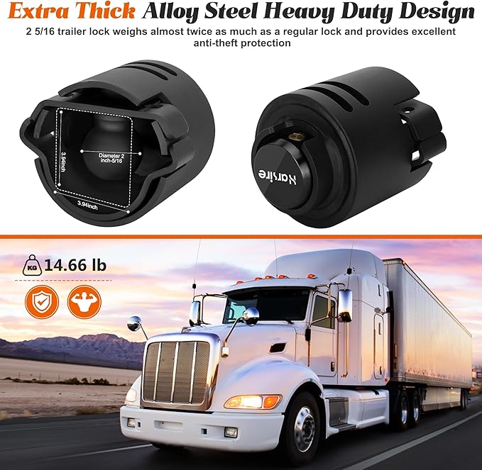 Upgraded Trailer Lock Fits 2 5/16 Inch Couplers, Heavy Duty Trailer Hitch Locks, Upgraded Anti-Theft Structure Coupler Lock, Security Trailer Locks Ball Hitch for RV, Boat, Truck, Trailer