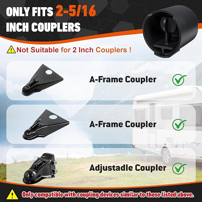 Upgraded Trailer Hitch Locks Fits 2-5/16 Inch Coupler, Heavy Duty Trailer Lock, Anti-Theft Trailer Coupler Lock for RV, Trailer, Boat, Pickup(Red)