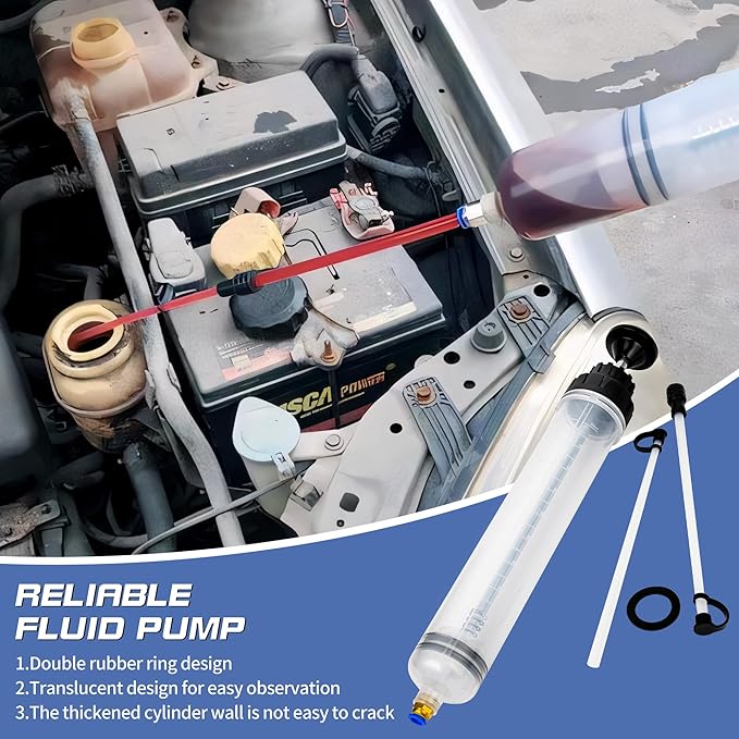 500CC/Oil Extractor/Oil Syringe,Syringe Style Manual Automotive Pump,Gear Oil, and Brake Fluid Extractor