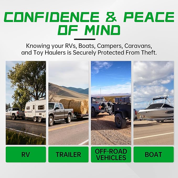 Trailer Hitch Lock Kit (for 2" Trailers) Heavy Duty Anti Theft Trailer Coupler Locks for RV, Camper, Trailer, Boat, Caravan - Reinforced Solid Steel Tow Lock for Trailer Tongue (2in)