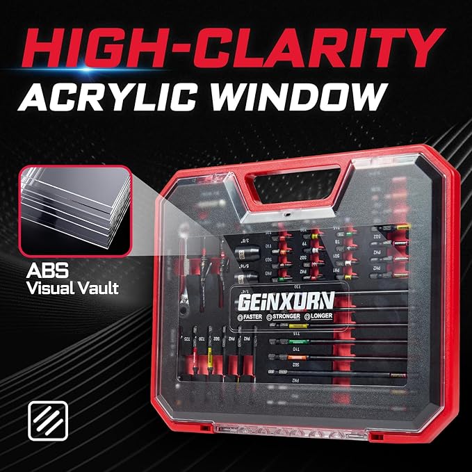 44Pcs Tools Set Packaged Impact Screwdriver Bits,Ratchet Wrench, Socket Driver, Sockets, Step Drill, 1/4”Socket Adapter and Impact Bit Holder with Tool Box Storage for Home Repairs, DIY