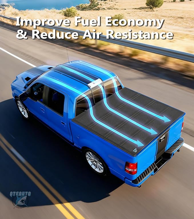 PM Auto Hard Quad-Fold Aluminum Tonneau Cover Compatible with 2017-2022 Ford F-350 Super Duty, All Weather Protection Truck Bed Cover Fits 6'10" (82") Bed