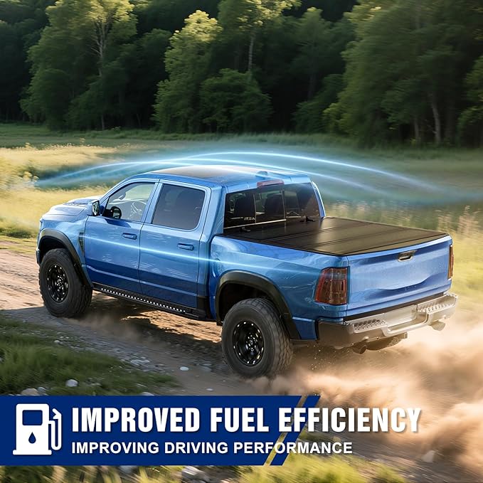 Low Profile Flip Up Truck Bed Tonneau Cover for 2009-2026 Dodge Ram 1500 & 2500 6' 4" Bed Without Ram Box (76.3")