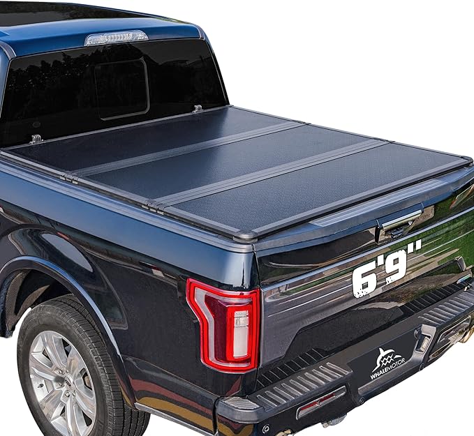 Hard Folding Truck Bed Tonneau Cover Compatiable with Ford Super Duty 6.8 FT Standard Box, 1999-2025 F250 F350 F-250 F-350, Tri Fold Style