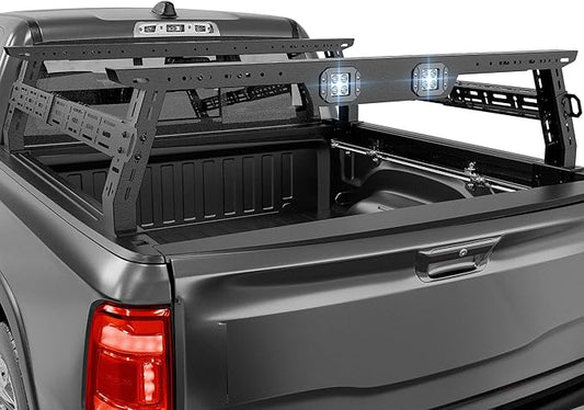 Adjustable 11-13" High Bed Racks Truck Cargo Carrier Compatible with Tacoma/Ram 1500/ Tundra/Silverado & Sierra 1500/ F150/ Gladiator JT/Titan/Frontier/Canyon/Ranger