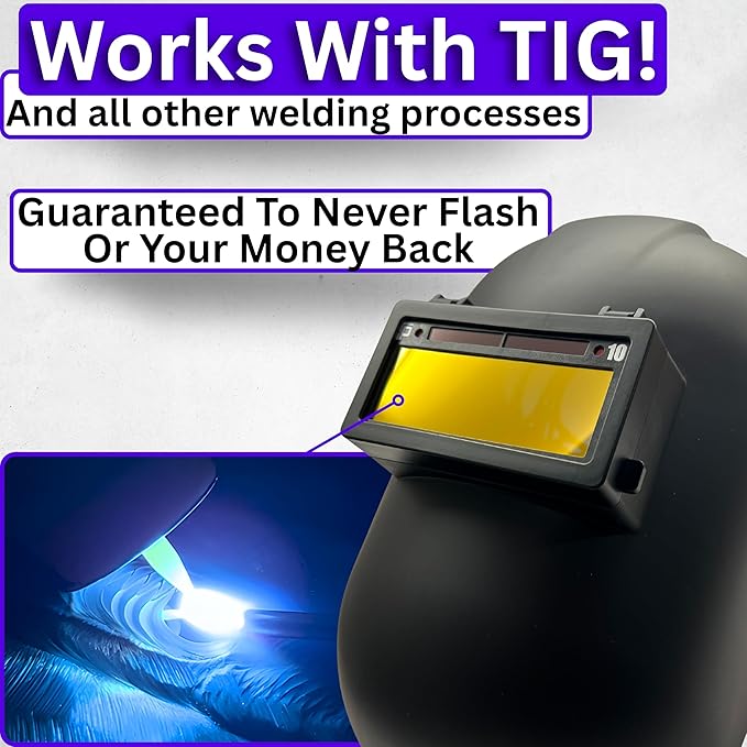 The King Single 2.0 | Shade 10 Gold Auto Darkening Welding Lens | 20A TIG Rating - No Flashing | 2" X 4.25" X 0.2" | Gold Welding Lens - Blue Puddle | Ridge Products Royal Series 2.0