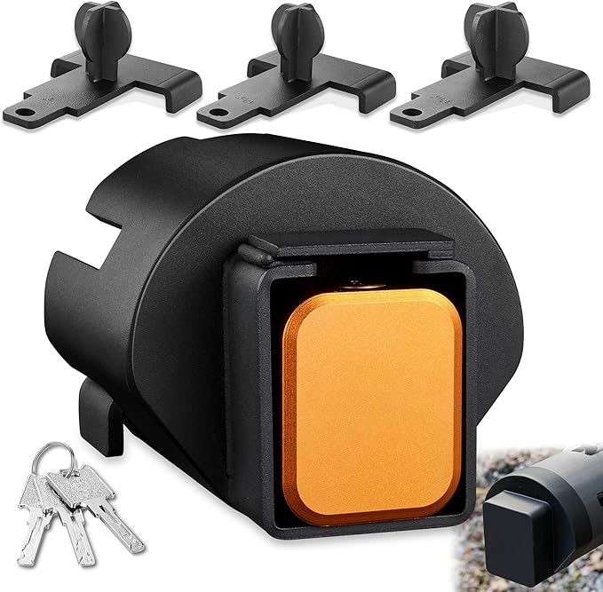 2025 Updated Trailer Hitch Lock -Anti Theft Coupler Lock Fits 1-7/8", 2" and 2-5/16" Couplers, Heavy Duty Trailer Tongue Lock with Weatherproof Silicone Cover, Trailer Coupler Lock for Trailer Boat Rv