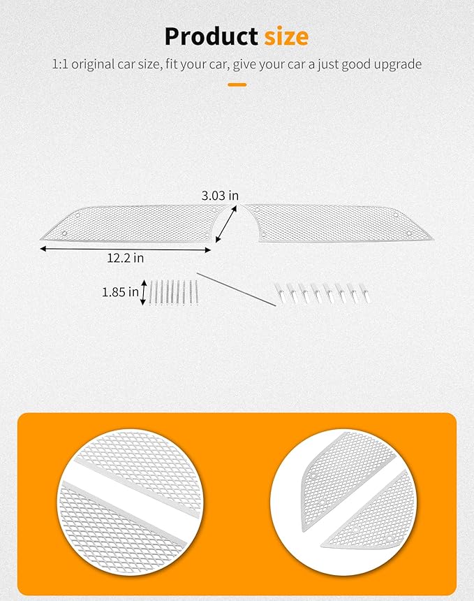 Hoolcar Front Grill Mesh Cover Center Grille Protector Insert Compatible with Toyota 4Runner 2010-2023, Exterior Accessories, Silver