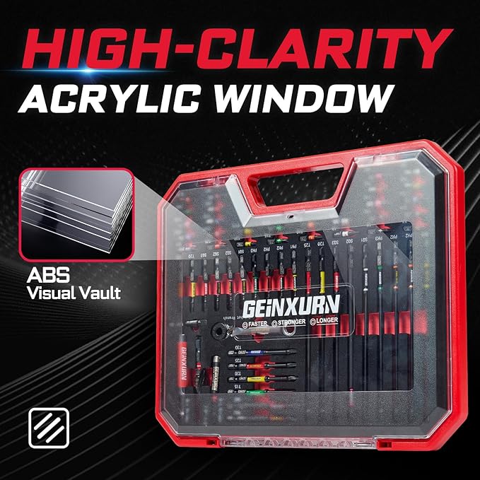 58Pcs Screwdriver Set Include 53Pcs Impact Screwdriver Bits Set,Mini Wrech,Step Drill, 1/4”Socket Adapter and Impact Bit Extension with Tool Box for Home Repairs DIY