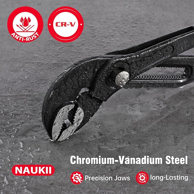 16 inch Tongue-and-Groove Pliers CR-V Adjustable Pliers 0-80mm (0-3.15inch) Large Opening Capacity Groove Joint Pliers Heavy-Duty Tasks Water Pump Pliers