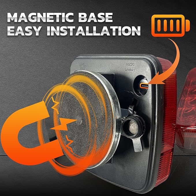 Wireless Trailer Lights Magnetic, Rechargeable LED Tow Trailer Lights Kit IP65 Waterproof for Truck Boat Camper RV