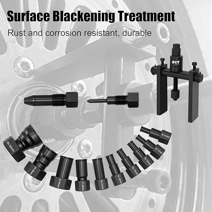SGT 14pcs Blind Hole Collet Bearing Puller Set,Internal Bearing Extractor Puller Kit,Motorcycle Bicycle Wheel Bearing Removal Tool,Slide Hammer Bearing Puller with Expandable Collets 8-32mm