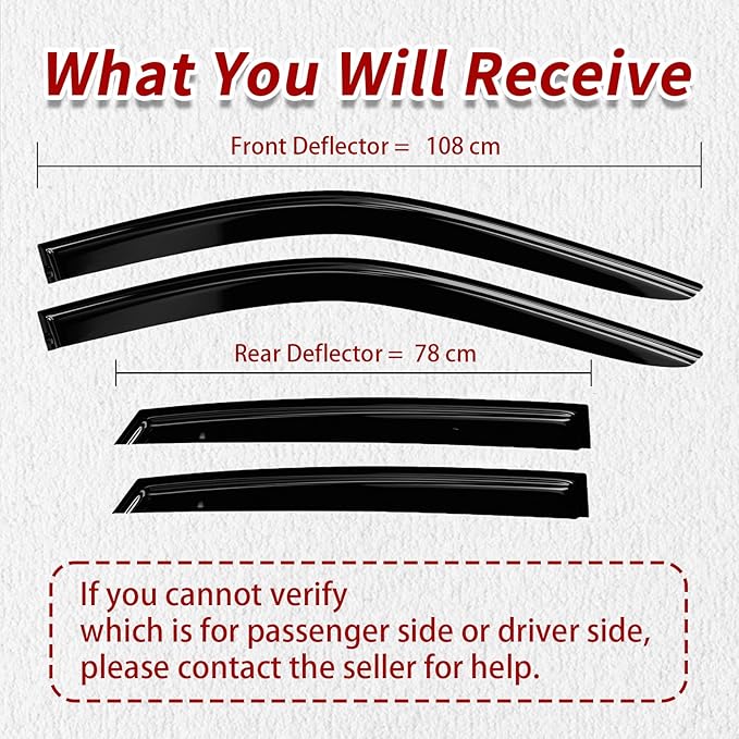 Window Visors Rain Guards for Ford F150 Pickup 2004-2008