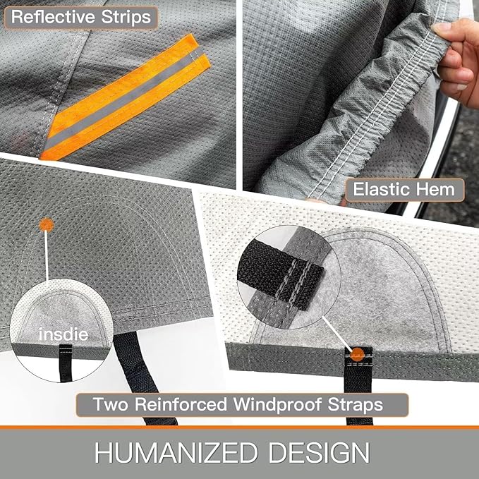 Kayme Heavy Duty Car Cover Waterproof All Weather, Custom Fit for Tesla Model S, Outdoor Full Exterior Cover with Charging Port and Breathable Ventilation Mesh, Sun and Rain Protection.