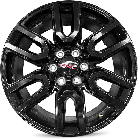 For 2019-2025 GMC Sierra 1500 20 Inch Painted Black Alloy - Genuine OEM Take-Off Rim - Road Ready Truck Wheel