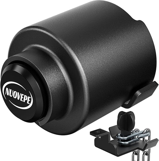 Trailer Lock Fits 2 5/16 Inch Couplers, Secures Safety Chains Anti-Theft Ball Hitch Lock, Pry-Resistant & Heavy-Duty Trailer Hitch Locks for RV | Cargo | Camper | Dump Trailer (Black)