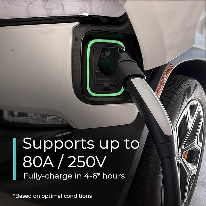 Lectron Tesla to J1772 Charging Adapter, Max 80 Amp & 250V - NACS Converter, Compatible with Tesla High Powered Connectors, Destination Chargers & Mobile Connectors for J1772 Electric Vehicles(Black)