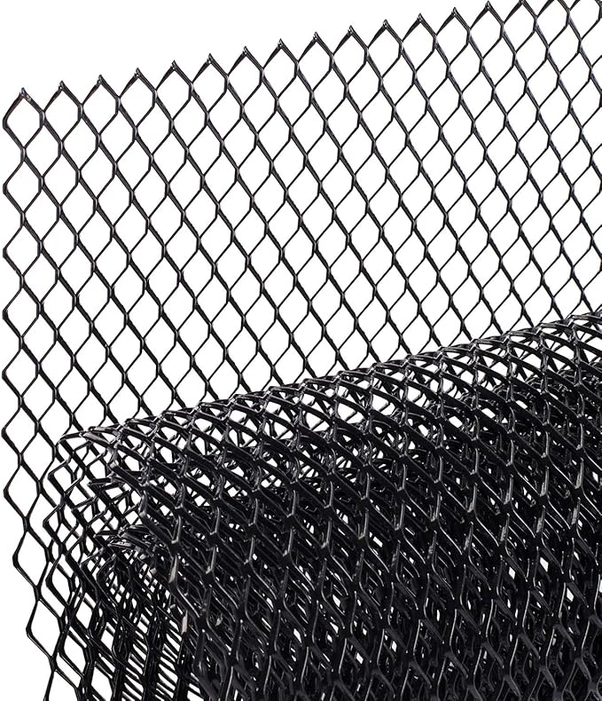 AggAuto Universal 47"x16" Car Grill Mesh - Aluminum Alloy Automotive Grille Insert Bumper 6x12mm Hexagon Hole, One of the Most Multifunctional Shape Grids Black
