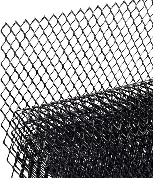 AggAuto Universal 47"x16" Car Grill Mesh - Aluminum Alloy Automotive Grille Insert Bumper 6x12mm Hexagon Hole, One of the Most Multifunctional Shape Grids Black