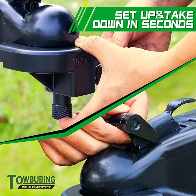 Trailer Hitch Lock Kit (for 2-5/16" Trailers) Heavy Duty Anti Theft Trailer Coupler Locks for RV, Camper, Trailer, Boat, Caravan - Reinforced Solid Steel Tow Lock for Trailer Tongue (2-5/16in)