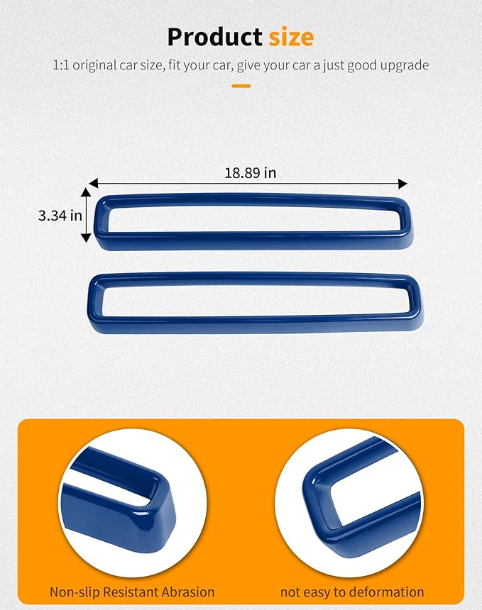 Hoolcar Front Grille Radiator Grille Insert Cover Grillwork Trim Compatible with Dodge Challenger 2015-2025+, Exterior Accessories, Blue, 2pcs