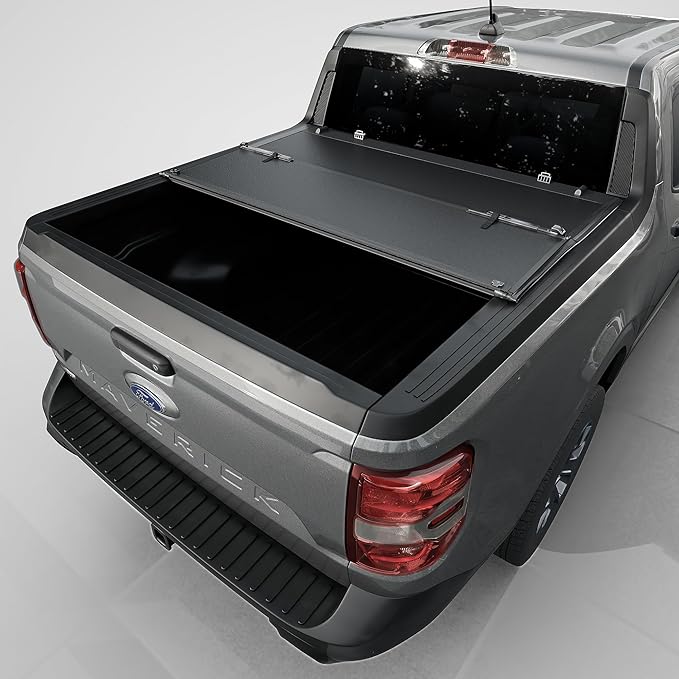 Tutel Low Profile Hard Shell Folding Truck Bed Tonneau Cover|Fits 2022-2026 Ford Maverick 4'6" Bed (54.4") - TTLTMLPT037