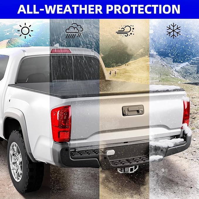 Soft Tri-Fold Truck Bed Tonneau Cover Compatible with 2015-2026 Ford F-150 | 6.5' Bed (78") | CFST-017