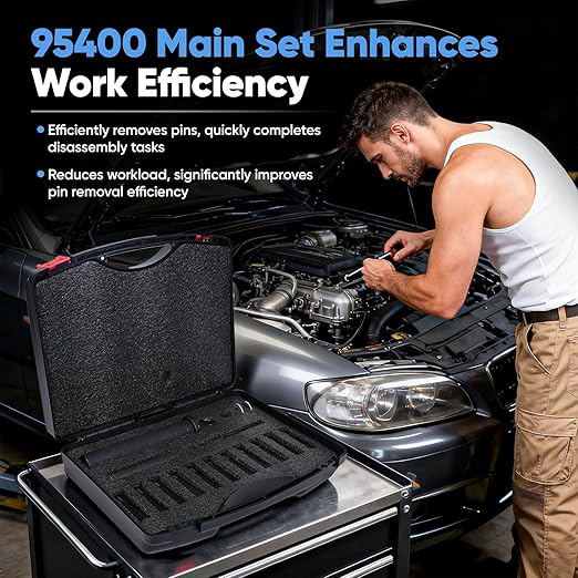 95400 in-Line Dowel Pin Puller Master Set , Includes Metric/Imperial Chucks, Efficient Dowel Pin Puller Tool,Alloy Steel Material rustproof, efficient, Labor-Saving, and Prevents Hand Injuries