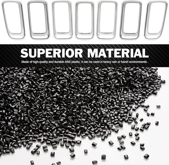 JINCHEN 7pcs Grill Mesh Inserts Clip-on Compatible with Jeep Compass 2011-2016, Front Grill Inserts Grille Cover Frame Trims (Chrome)