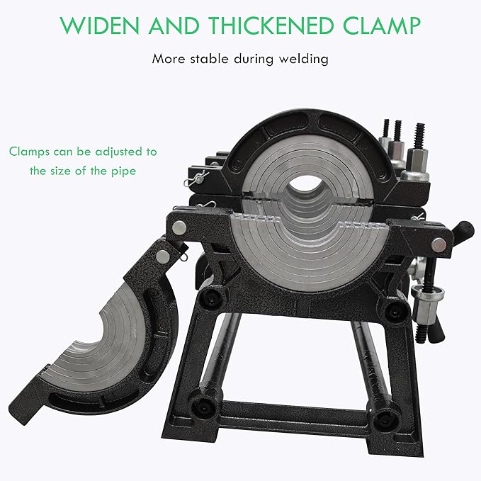 TECHTONGDA Pipe Welding Machine Electric Tube Butt Fusion Equipment for PE PP PB PVDF PPR 2.48"-6.30" with Digital Thermometer Four Clamps