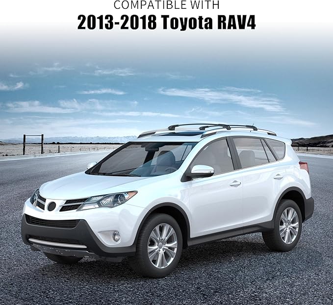 300LBS Roof Rack Cross Bars Lockable for 2013-2018 RAV4, Aluminum Car Cargo Crossbars Rooftop Luggage Kayak Bicycles Canoe Carrier