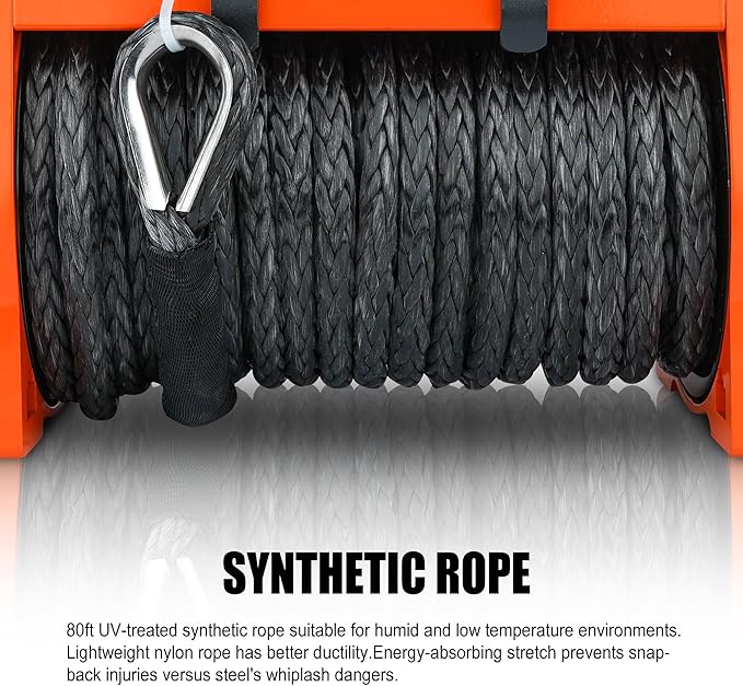 ZESUPER 12V 13000 lb Load Capacity Electric Winch Kit with Synthetic Rope, Wireless Remote and Corded Control,Waterproof IP68 Off Road Winch for Jeep,Truck,SUV