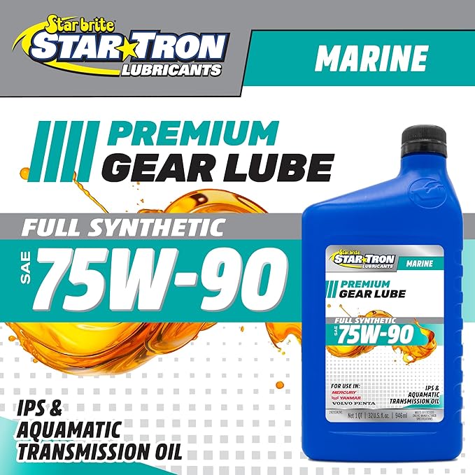 STAR BRITE Star Tron Premium Full Synthetic Gear Lube SAE 75W-90, Marine-Grade, API GL-5 Certified