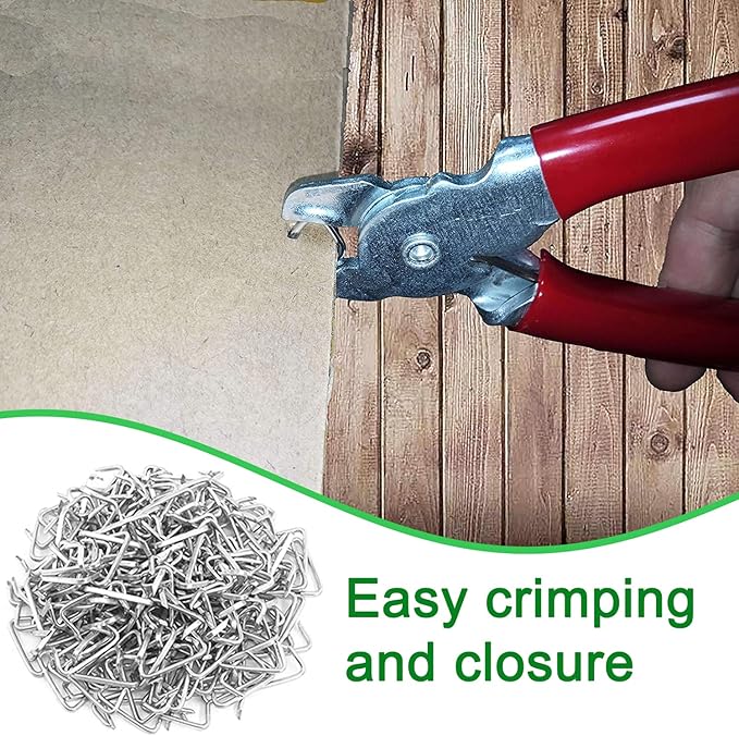 480Pcs 3/4" 1/2" 3/8" 1" Galvanized Hog Rings with Straight Hog Ring Pliers Assortment, Professional Upholstery Hog Rings Installation Kit for Bungee Shock, Cords, Animal Pet Cages, Bagging