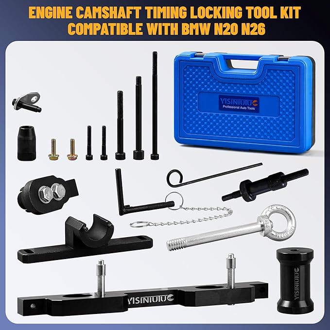 Engine Camshaft Timing Locking Tool Kit Compatible with BMW N20 N26,with Flywheel Holder & 7676 Oil Seal Repair Kit, Engines Alignment Locking Timing Tool Kit 212831,119340,212830,219548