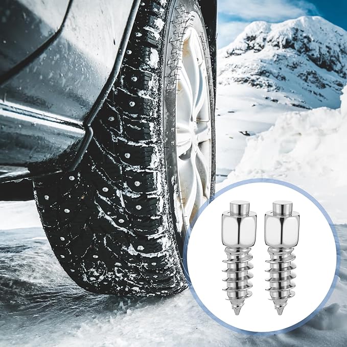 1000pcs 4x12mm Carbide Screw Tire Studs Anti Slip Snow Tire Studs Wheel Tyre Anti Ice Snow Spikes for SUV/tractor/ATV/UTV/motorcycle, with Installation Tool