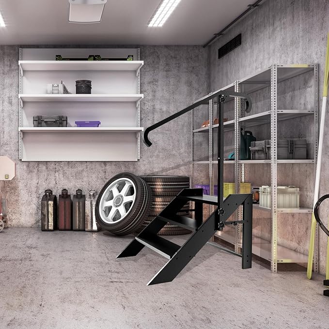 3 Step Stool Foldable,Step Ladder Folding,RV Steps with Height Adjustable Handrail and Non Slip Feets, Hot Tub Steps for Home, Travel Trailer, Camper, Mobile Home, Spa, and Porch