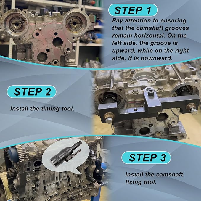 Camshaft & Crankshaft Timing Locking Tool Kit, Compatible with Volvo S40 S60 XC90 V70 S80 2.0 2.3 2.4 2.5 2.8 2.9T, 4 5 6 Cylinder Engine, Replace 9995452 9995451, with Case & Gloves