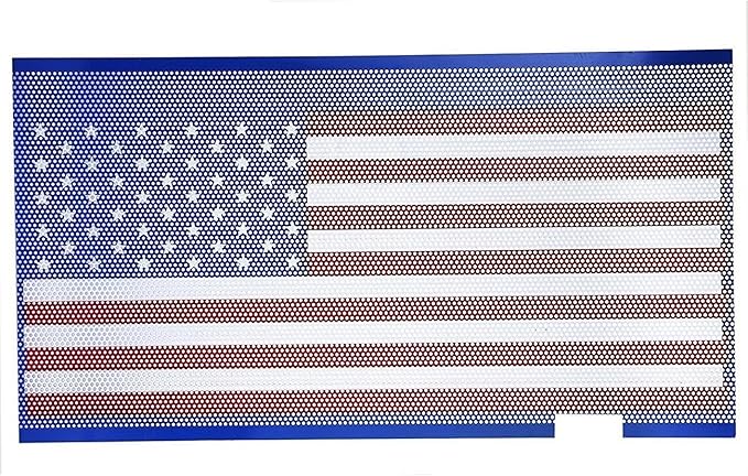 Hooke Road JK Front Grill Mesh Grille Insert Bug Screen US American Flag for 2007-2018 Jeep Wrangler JK & Unlimited