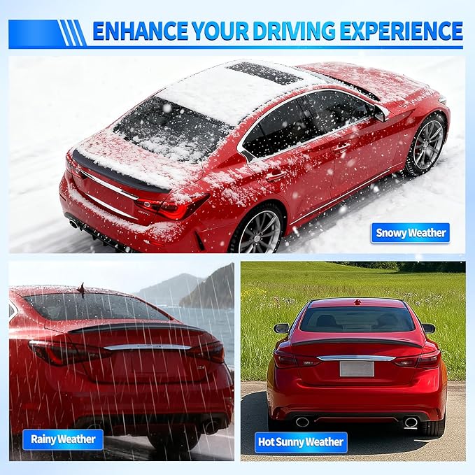 Nilight Spoiler Fit for Infiniti Q50 4 Door Sedan 2014 2015 2016 2017 2018 2019 2020 2021 2022 2023 2024 Spoilers for Cars Rear Spoiler Wing ABS Rear Trunk Lip Accessories, Carbon Fiber Pattern Black