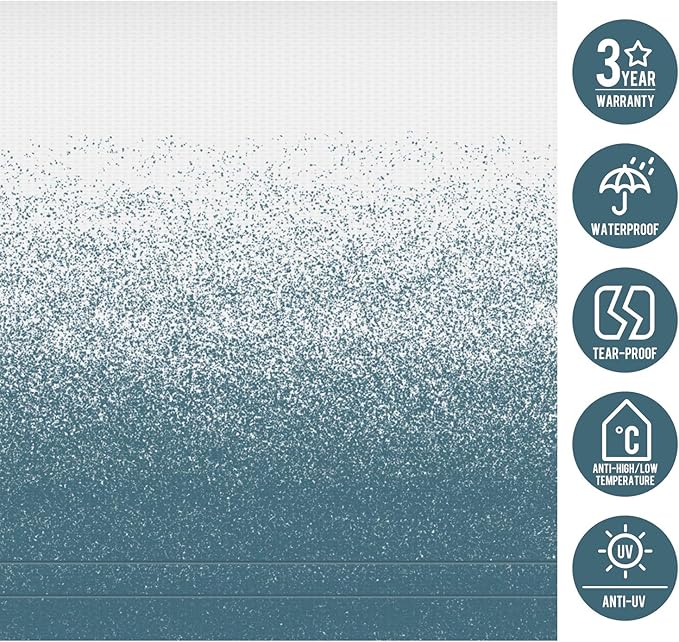 RV Awning Fabric Replacement Standard Grade Premium Vinyl (15'(Fabric 14'2"), Blue Fade)