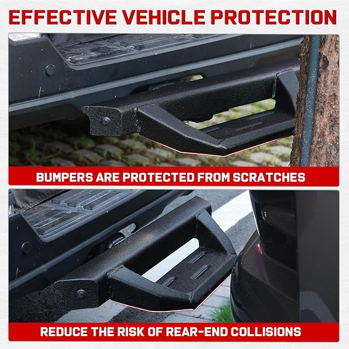 Double Layer 2" Receiver Truck Hitch Step, Carbon Steel with Dual-Stage Black Powder, Anti-Slip Trailer Hitch Step, Universal Fit for Trucks Car Van SUV