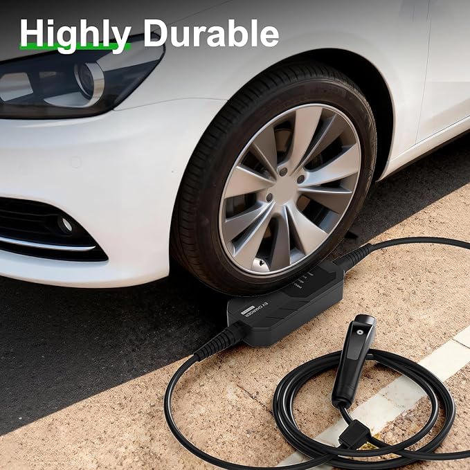 MEGEAR 16 Amps Level 1 Tesla Charger, NEMA 5-15 Plug, Portable Electric Car Charger with a 23 Ft Cable, Compatible with Tesla Models X/Y/3/S and Cybertruck