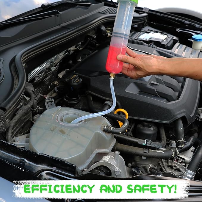 SWANLAKE 200cc Fluid Extractor & Fill Pump, Automotive Fluid Pump Extractor, Oil Change Pumps with 23'' Long Hose, 2PCS 12'' Extension Tubes, Suction Pumps for Lawn Mowers Cars