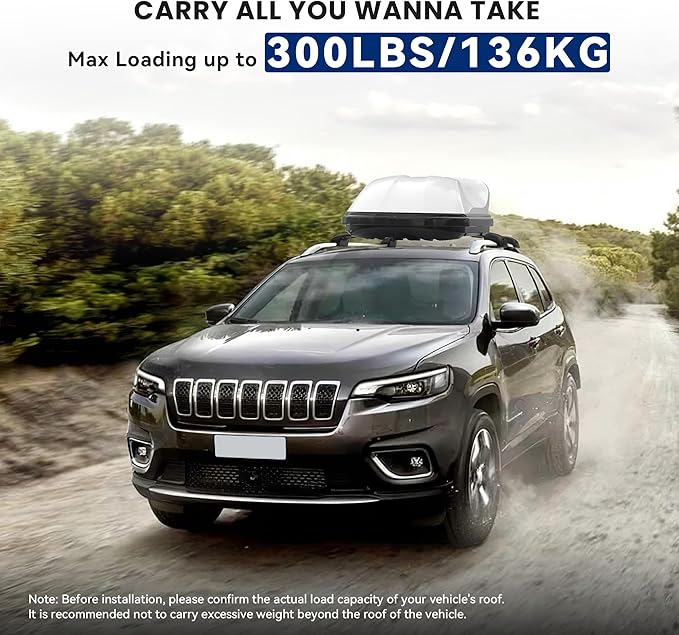 300Lbs Lockable Roof Rack Crossbars Compatible with Jeep Cherokee 2014-2023, Heavy Duty Aluminum Cross Bar Fit Luggage Luggage Kayaks Bicycles Snowboard