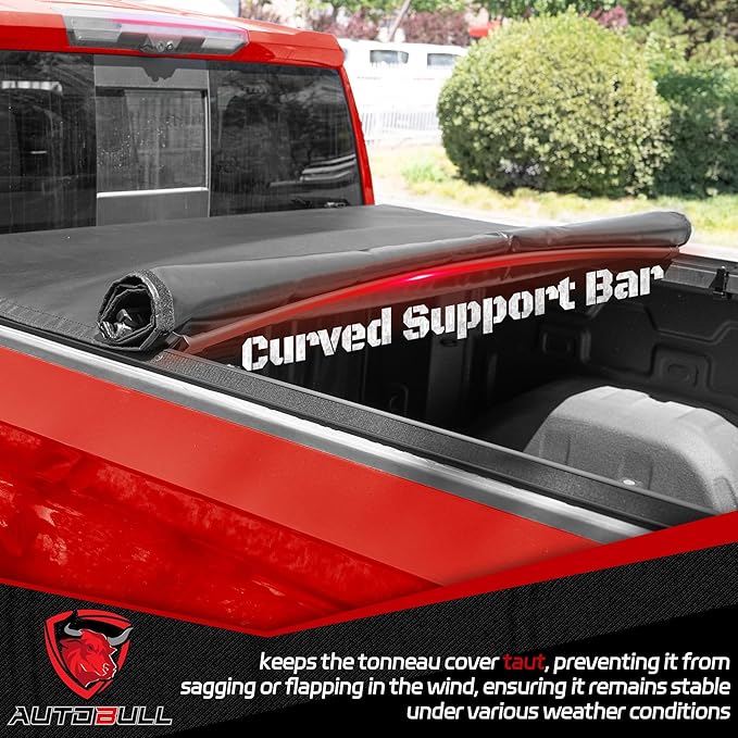 Soft Roll-up tonneau Cover Compatible with 2022-2025 Toyota Tundra 5.5ft Bed, PVC Top Alloy Steel Structure